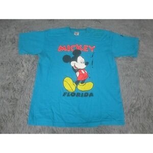 Mickey Mouse Shirt Adult Medium Short Sleeve Crew Neck Cotton Graphic Print